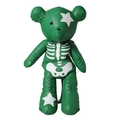 Groene kunstlederen berenrugzak met witte skeletopdruk en sterpatroon details - Groen