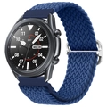 Detailed view of adjustable blue nylon braided strap for Samsung Galaxy smartwatch - Abyss Blue