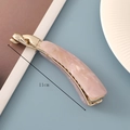 Detail of 11cm pink marble acetate banana hair clip with gold metal base for ponytails - 3# Pink Acetate Banana Clip