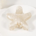 Elegant pearlescent cream starfish hair claw clip with a glossy finish for women - Cream White (C17-3-5)