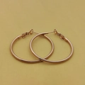 Classic large round hoop earrings set in polished rose gold finish for women - Rose Gold