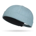 Lichtblauwe denim docker pet voor heren en dames met verstelbare metalen gesp - Lichtblauw