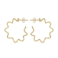 Minimalistische S925 sterling zilveren 14K vergulde gegolfde oorringen met stekers - Golvende Oorbellen / 14K Verguld