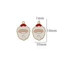 Christmas Santa Claus enamel pendant in 14x10mm size for DIY jewelry making - Santa Face Circle