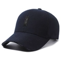 Dunkelblaue Baseballkappe für Herren mit Sport-Patch und Fashion-Schriftzug am Schirm - Verstellbar / Marineblau