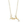 Minimalist 18K gold plated necklace with artistic letter pendant and sparkling zircon - Heartbeat Chart Zirconia Pendant Necklace