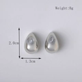 Hollow teardrop earrings in silver steel with sparkling zircon and dimensions - Water Drop Pearl Silver