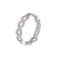 Minimalist silver infinity symbol open ring with adjustable hollow link design - Infinity-Silver