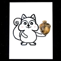 Handcrafted acorn-shaped agate stone on a cute squirrel gift card for healing crystal gifts - Crazy Lace Agate (1pc)