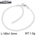 Bracciale a catena serpente minimalista in acciaio al titanio argento con motivo a stella - Stile Argento 1,5mm (KB166315-Z)