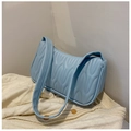 Stylish light blue underarm bag with wave texture and matching shoulder strap - Light Blue