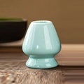Light blue ceramic matcha whisk holder with a round stable base for tea ceremony tools - Ceramic Whisk Holder (Sky Blue)