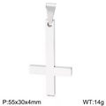Polierter silberner Inverted Cross Anhänger aus Edelstahl mit Maßen 55x30x4mm - Invertierter Kreuz-Stil (KP55863-BD)
