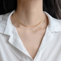 Bracciale a catena a spiga dorata in acciaio al titanio minimalista - Collana a Spiga di Grano / Oro