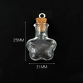Star-shaped mini glass wish bottle with cork stopper, height 25mm and width 21mm - Transparent Plum Blossom Bottle + Eye Pin Cork