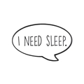 Pin's en émail blanc avec texte I NEED SLEEP au design minimaliste et élégant - Xz7956