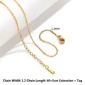 Goldene 1,2mm Edelstahl-Halskette mit Karabinerverschluss und 5cm Verlängerungskette - 035 Kreuzkette-40+5cm-18K Gold