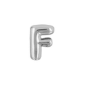 Letter F charm in balloon style with polished silver finish for DIY bracelet - Letter F / Silver