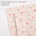 White tissue paper with floral jasmine pattern for bouquet gift wrapping 50x70cm - Flower Garden [Peach Jasmine]