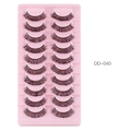 Volume fake eyelashes set DD-040 with 10 pairs on pink tray for Russian curl look - Russian Curly Style (DD-040) / 10 Pairs Set
