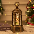 Lanterna natalizia vintage in bronzo con scena di Babbo Natale e acqua con glitter - Bronzo Vintage Babbo Natale