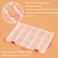 Transparent 15-grid plastic storage box with orange snap closures for crafts and tools - Thickened Fixed 15-Compartment (27.8x18.8x2.2cm)