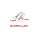 Polished stainless steel heart lock pendant charm, 8x13mm size for DIY jewelry making - Polished Curved Small Lock 8x13mm / Steel