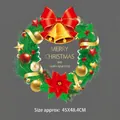 Detail of Christmas wreath wall sticker with golden bells and 45x48.4cm dimensions - YTH004-Colorful Pine Needle Wreath / 45*48.3CM