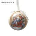 Christmas snowman foam hanging ball ornament with white silk ribbon bow and 7.2cm diameter - Retro Snowman Ball