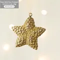 Decorazione natalizia stella oro rosa con texture glitter e cordino dorato 5,5 cm - Oro Stella A Cinque Punte