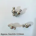 Spherical magnetic jewelry clasps in polished silver finish, size 8.0x12.0mm for DIY - 8mm Sphere / White Gold