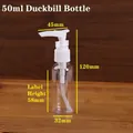 Flacone dispenser da 50ml in plastica PET trasparente con clip di sicurezza da viaggio - 50ml-Flacone a Becco d'Anatra