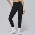 High-waisted black yoga leggings in a slim fit design for athletic training - S / Premium Black