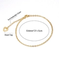 18K gold plated stainless steel heart anklet with adjustable extension chain - Hollow Heart Pendant O-Chain / 18K Gold Plated / Gold