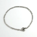 Bracciale Figaro da uomo in acciaio al titanio argento con chiusura a moschettone - 0.8*3.0mm*21cm Acciaio
