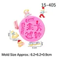 Pink silicone mold with soldier and rocking horse shapes for fondant and chocolate - Cartoon Fairy Tale Style (15-405) / Pink
