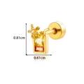 Gold stainless steel juice cup stud earring with yellow and orange zircon crystals - Drink Cup Style (940-1#金) / Gold