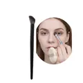 Angled makeup brush with black handle and dense gray bristles for precise contouring - Finger Nose Contour Angled Brush