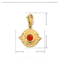 Dimensiones técnicas del colgante de sol de acero dorado con piedra natural roja - Sol Piedra Roja-YF003-3
