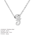 Halskette aus Silber-Edelstahl mit einem kleinen 'g'-Anhänger an einer 45-cm-Kette - Kleinbuchstabe z / Stahlfarben
