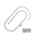 Detail of silver tennis necklace with square-cut zircons showing 50cm length and 18.3g weight - Square Tennis Necklace-45+5cm (N00275YBZ18)