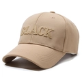 Khaki baseball cap with BLACK embroidery and unique honeycomb textured fabric for outdoor wear - Adjustable / Deep Beige