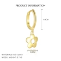 Specifiche dimensionali per orecchini a fiore traforato in argento 925 finitura oro - Orecchini pendenti a fiore (Coppia)
