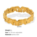18K gold plated butterfly open ring in stainless steel US size 7 with cubic zirconia - US 7# / Hollow Butterfly Gold Ring (JZ44)