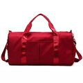 Red high-capacity travel bag for sports and fitness with waterproof wet-dry compartment - Red