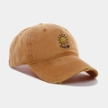 Vintage washed cotton baseball cap in ginger yellow with sunshine embroidery - Adjustable / Yellow