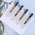 Transparente Glitzer-Haarspangen Set mit goldenen Pailletten und Metallclip - Kristallweiß