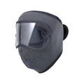 Grey fleece windproof thermal cycling face mask with integrated anti-fog goggles - Plain Style / Gray