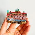 3D resin fridge magnet featuring Prague castle and Charles Bridge in vivid colors - (31) Prague Czech Republic