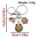 Christmas wreath keychain with Merry Christmas hat and snowflake charms, 13.6g weight - ER1781-Bow Snowflake Wreath Hat 8-shape Keychain